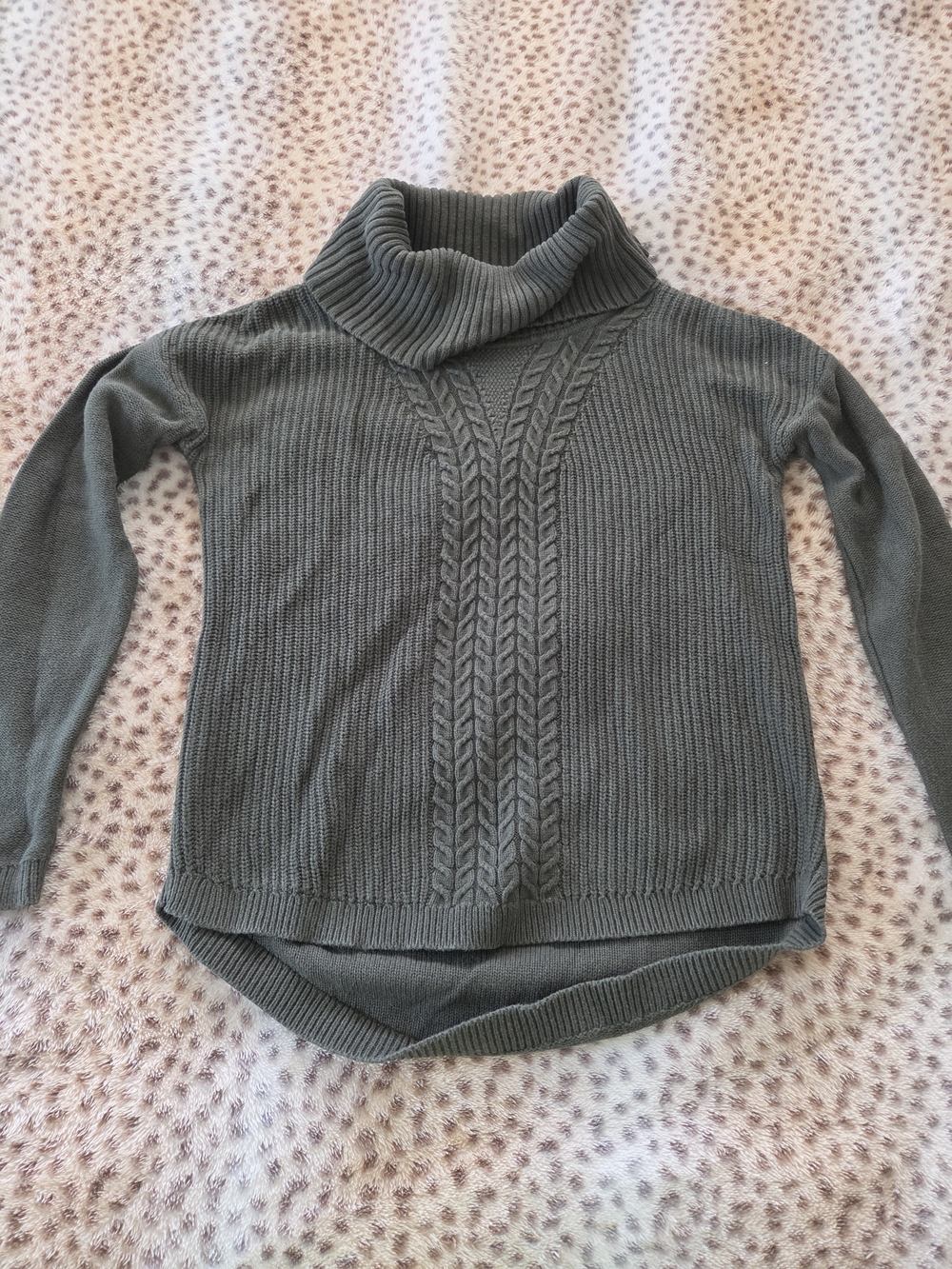 Banana Republic Cable-Knit Turtleneck Sweater - Gray